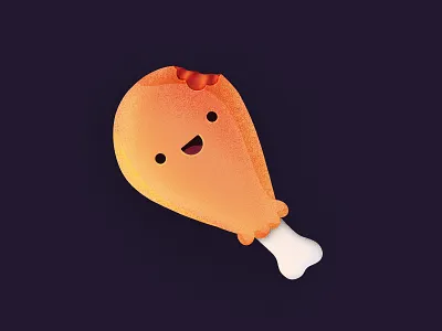 Chicken Dinner! character chicken dinner eat emoji face food fried happy icon illustration lunch smiling winner