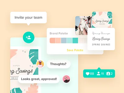 Over Website brand card clean color color palette content design font graphics graphics design minimal team template ui web website