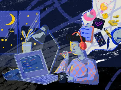 Creo blog post illustration app blog graphic design illustration ios night sleepless to do app tooploox