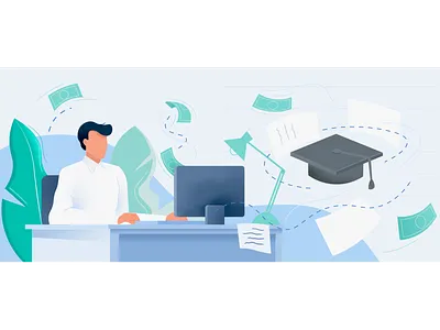 Can degree apprenticeships bridge the adult skills gap? blog illustration digitalillustration editorialillustration edtech illustration illustrator student vector working