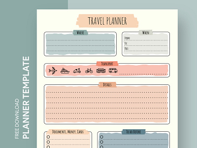 Travel Planner Free Google Docs Template business docs google holiday holidays journey ms planner print printing project template templates tourism travel trip vacation voyage word
