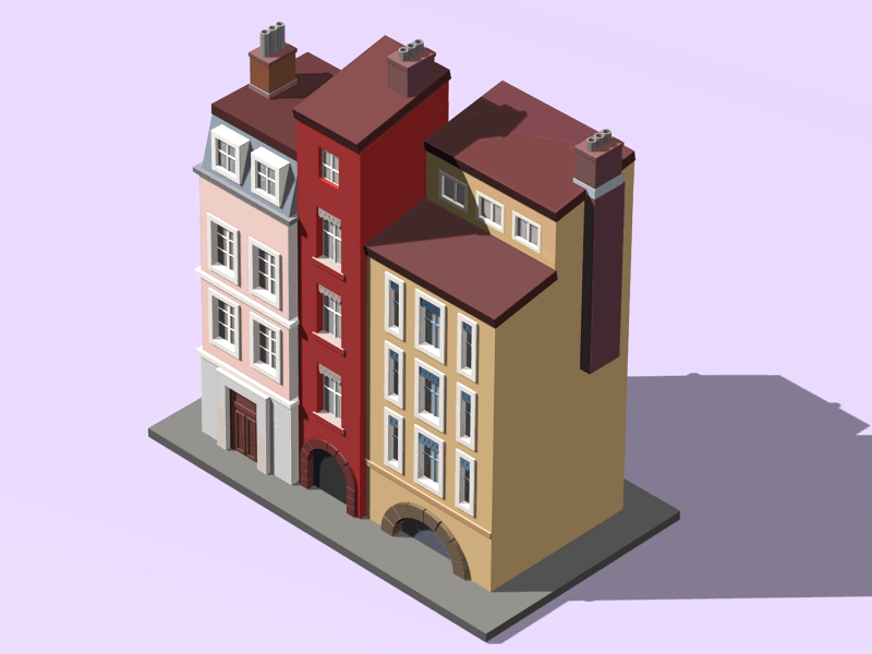 Quais de Saône (5e) after effects after effects animation animation animation 2d animation 3d animation gif architecture isometric lyon saone