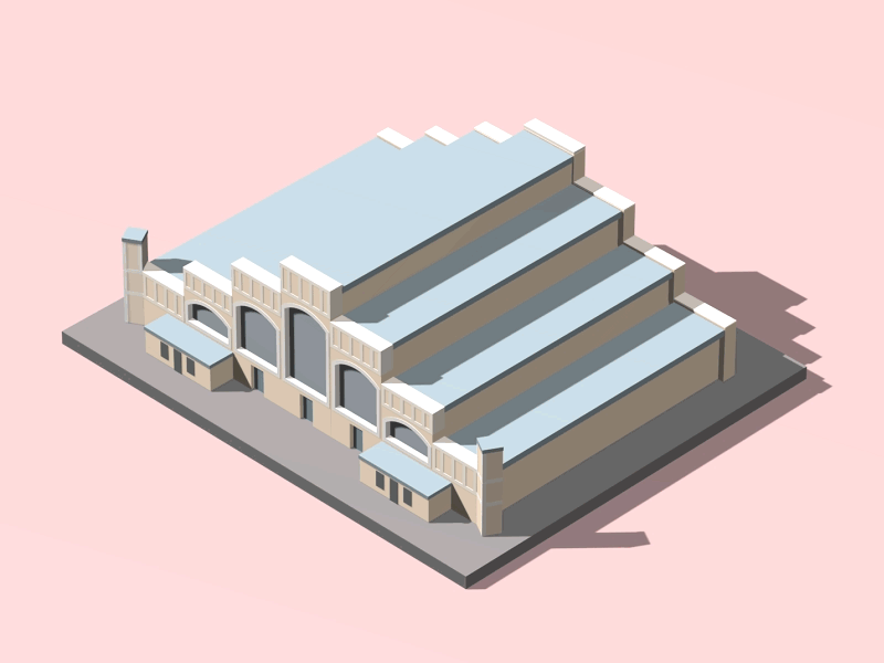 Halle Tony Garnier after effects after effects animation animation animation 2d animation 3d animation gif architecture halle tony garnier isometric lyon