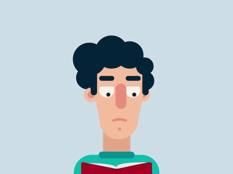 Angry man with a fly after effects face rig illustration joysticks n sliders motion graphic reading