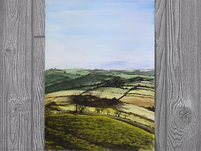 Welsch Sunrise drawing green green fields illustration landscape landscape illustration nature illustration realism travel travel art watercolor