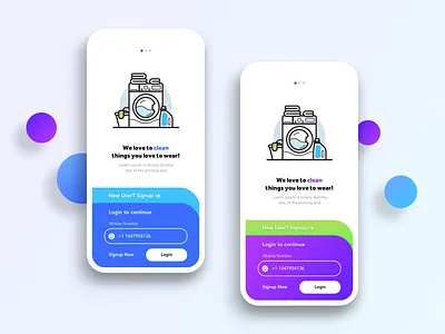 Onboarding Concept - Laundry App app clean concept creative design dribbble gradient illustration minimal on boarding sketch ui ui design ux