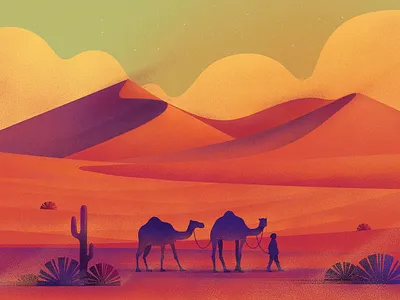 Dunes art camel design illustration nature sand dunes sky texture