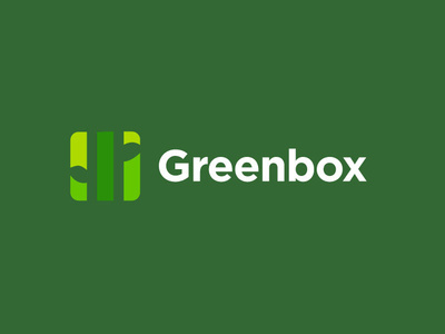 Green box bag box colorfull concept creative flat gradient green grow up growth leaf logo logo designer minimal nature negative space square studio tree vector