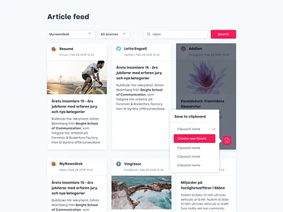 Save to clipboard app card design cards design flat pattern ui ux web