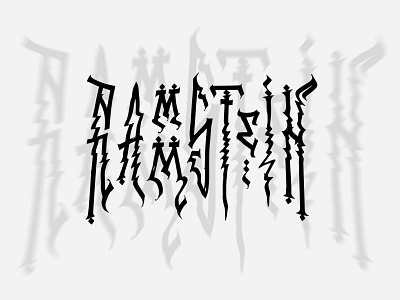 Rammstein calligraphy demon design diablo for sale gothic hard illustration lettering ligature logo mark music print print design rammstein rock sign typography vector