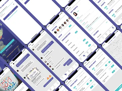 SBS App chat duotone edit profile events home mobile app non profit non profit purple social social app ux ui visual design