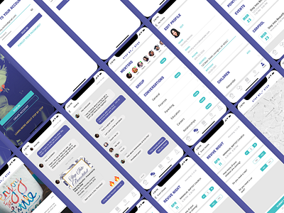 SBS App chat duotone edit profile events home mobile app non profit non profit purple social social app ux ui visual design