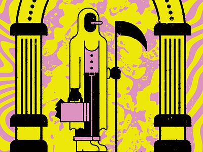 Management am I'rite? black grim pink psychadelic reaper trippy yellow