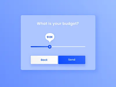 UI | What is your budget? 💵 blue budget button card gradient inquire julie charrier minimal sketchapp ui ux vector