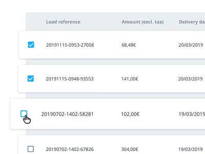 Everoad | Smart billing 1/2 🚚💸 app billing card carrier checkbox design everoad freight interface invoice invoicing load logistic management system shipment shipper truck ui ux