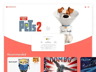 TV App 025 animation app card channel clean dailyinspiration dailyui details digitaldesign movie movie app pets play tv app tv show ui user interface video web