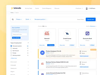 Job-Search bank button career filter finance fintech hiring results search search bar search engine search results ui user interface ux
