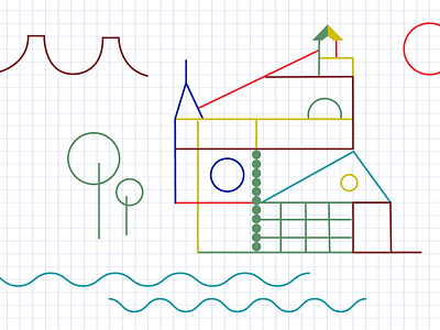 Architector Kids abstract art abstract illustration architecture architecture design childhood design digital drawing graphic design illustration kids drawing shapes vector vector illustration