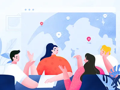 work2 cartoon charachter design character design girl illustration man meeting talking web women work