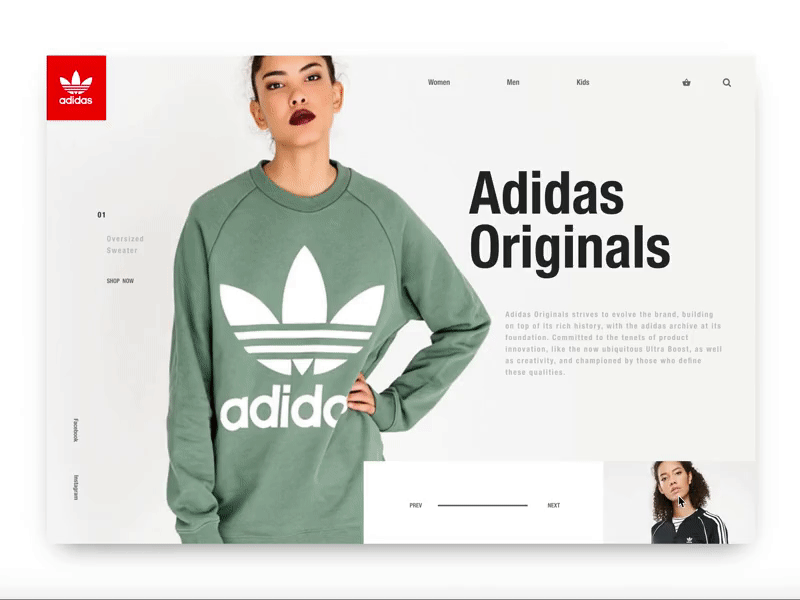 Adidas Originals Website Animation adidas animation design ecommerce gif invision studio invisionstudio landing page loading animation loading screen ui ux animation ux design web design