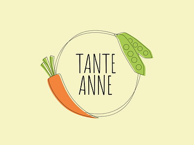 Tante Anne - logo design for a small shop brand branding carrot casual concept illustration logo logo 2d logo design minimal pea ui ux design vegetable vegetables