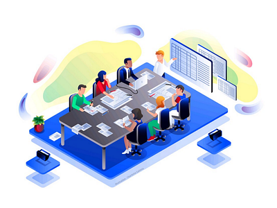 Meeting art dessin digital flat illustration illustrator vector vectoriel