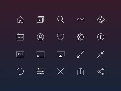 App Icons app iconography icons outline set video