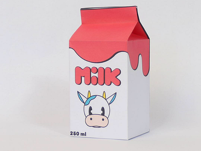 Milk illustration logo milk packing typography