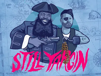 Still Yargin beard el p gold chain illustration killer mike map pirate rtj run the jewels treasure map