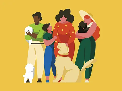 Animal Companions character dog illustration people pet woman