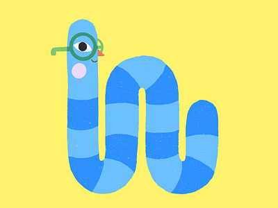 Bookworm animal character design drawing flower icon illustration park procreate snapchat spring sticker sticker art sticker design sticker mule worm