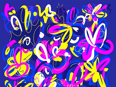 Graffiti Flowers abstract art flowers graffiti key art key visual pattern