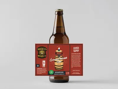 Johnson City Brewing Co. Label - German Chocolate Cake beer beer bottle beer branding beer label beer label design cake chocolate german gnome illustration label porter tennessee
