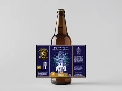 Johnson City Brewing Co. Label - Blue Plum Lager beer beer art beer bottle beer branding beer label beer label design brew illustration label lager tennessee