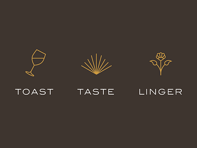 Lula Drake Tagline Treatment blair brown cheers gold lula drake monoline ornate tagline toast wine wine bar