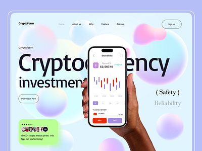 CryptoCurrency -Website Design app design bitcoin blockchain crypto crypto currency crypto exchange crypto trading cryptocurrency design exchange illustration landing page landingpage trading ui ux web web design website website design