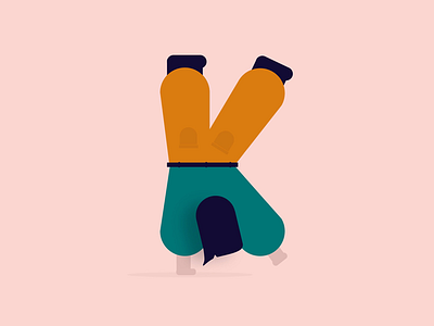 ‘K’ | 36 Days of Typography 36daysoftype flat illustration k kid type typography