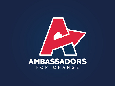 Ambassadors For Change a ambassadors arrow base change design home letter logo milb plate sports