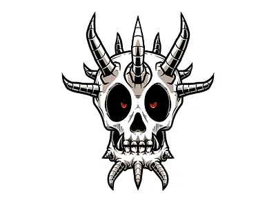 Demon Skull demon horns illustration procreate skull symmetry