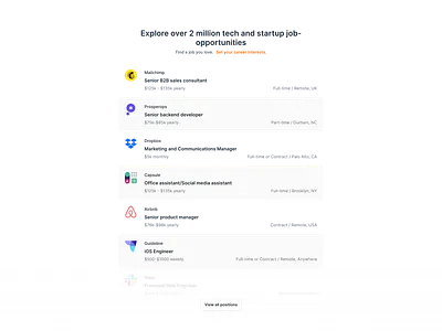 Jobs Directory Listing - Preline UI avatar branding components contact design system directory grid header hero jobs listing navbar remote salary search testimonials ui ui design ux website