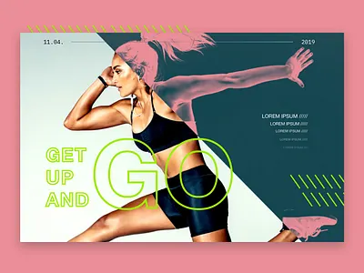 Fitness Landing Page Concept branding design duotone fitness landing page layout marketing marketing page minimalism pink sport typography