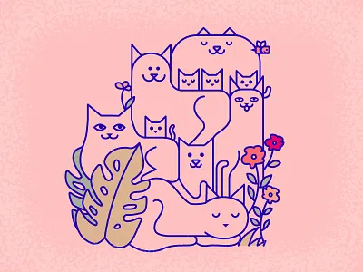 Cat Sanctuary cat cats cute flowers goa illustration india kitten kittens