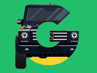 G Letter 36days g 36daysoftype g g class gelenvagen illustration letter mercedes mercedes benz typography