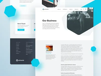 Our Business business chemistry company startup design homeapge industry inspiration interface design landing page layout minimal simple clean saas crm typography icon uidesign univar user experience web webdesign website