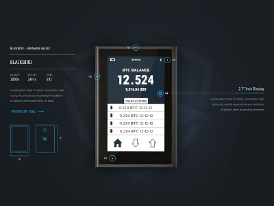 Blackbird Website Section blockchain crypto design device logo specs ui website