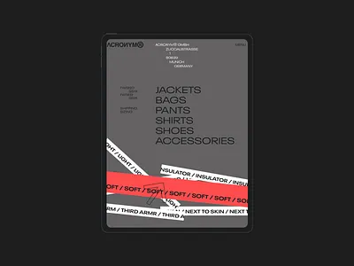 ACRNM | Ipad clean concept creative design ecommerce minimal mobile photo promo typography ui ux web webdesig webdesign