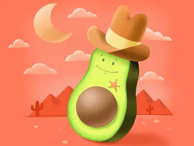 Sheriff Acocado art direction design digital art flat icon icon design illustration illustrator logo logo design procreate vector
