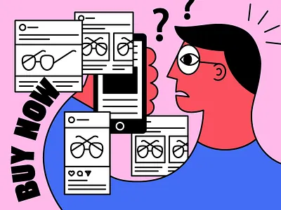 Retargeting Woes ads design doodle illustration line work retargeting vector