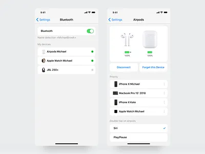 Airpods Settings airpods animation apple card design interface ui ux
