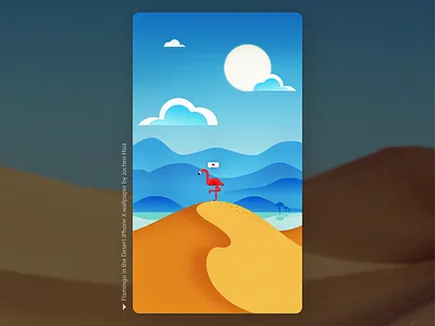 Flamingo in the Desert animal design drawing flamingo flat illustration iphone simple wallpaper